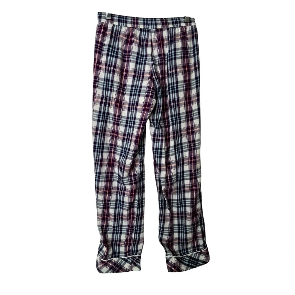 Victoria's Secret 2 Piece Pajama Plum Plaid Pants‎ Light Plum Top Women's XS